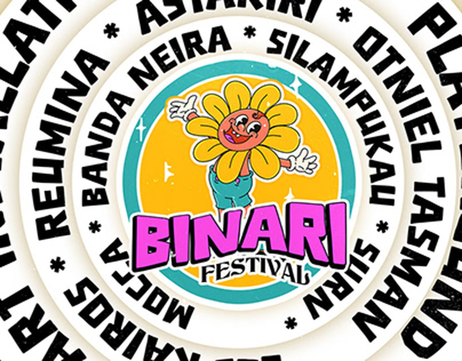 Binari Festival identity and Rubber Hose character artwork